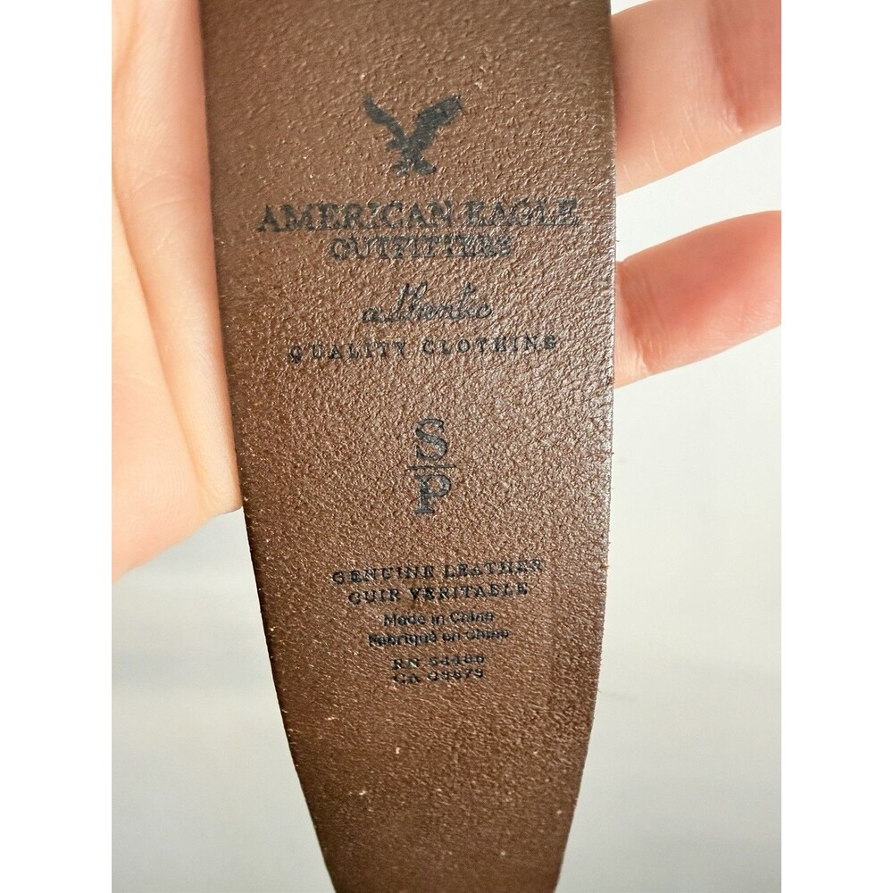 American Eagle Outfitters Women’s Brown Leather Belt Small Replay With Love Buck - Picture 8 of 13